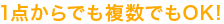 1点からでも複数でもOK!